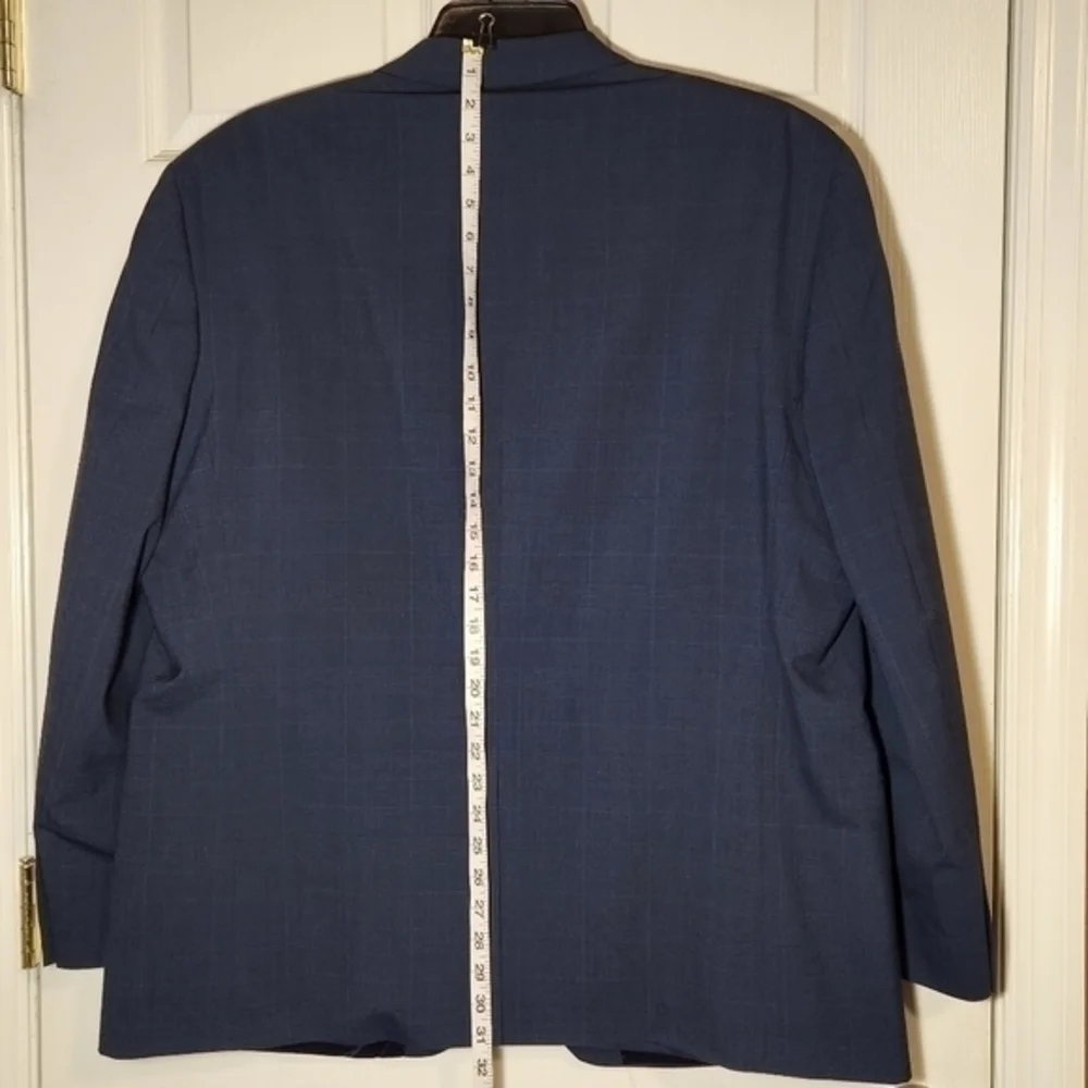 Chaps VTG Blue Wool Blend Suit Jacket 48R‎ Blue with Black